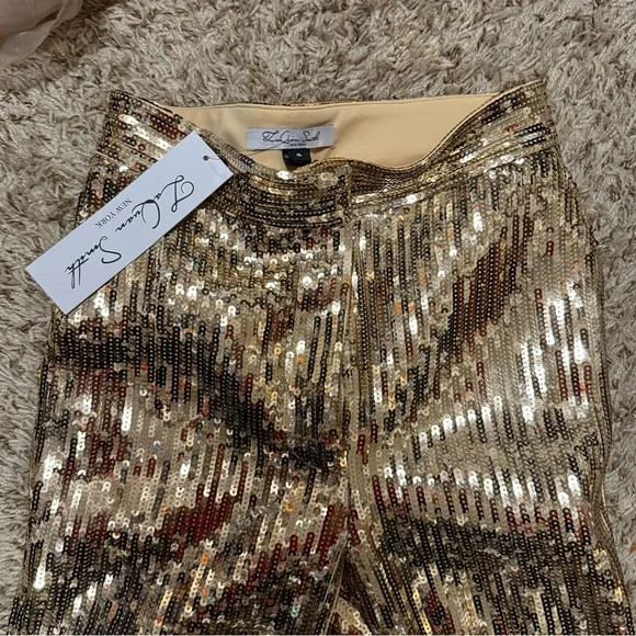 LaQuan Smith Gold Liquid Sequin Pants - Small - Picture 6 of 11